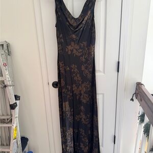 Reformation Black and Gold Floral Maxi Dress